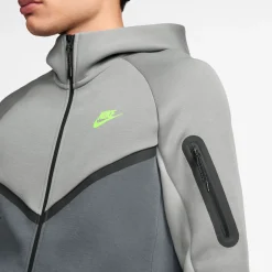 Nike Tech Fleece Sportswear Vest Grijs Donkergrijs Felgroen