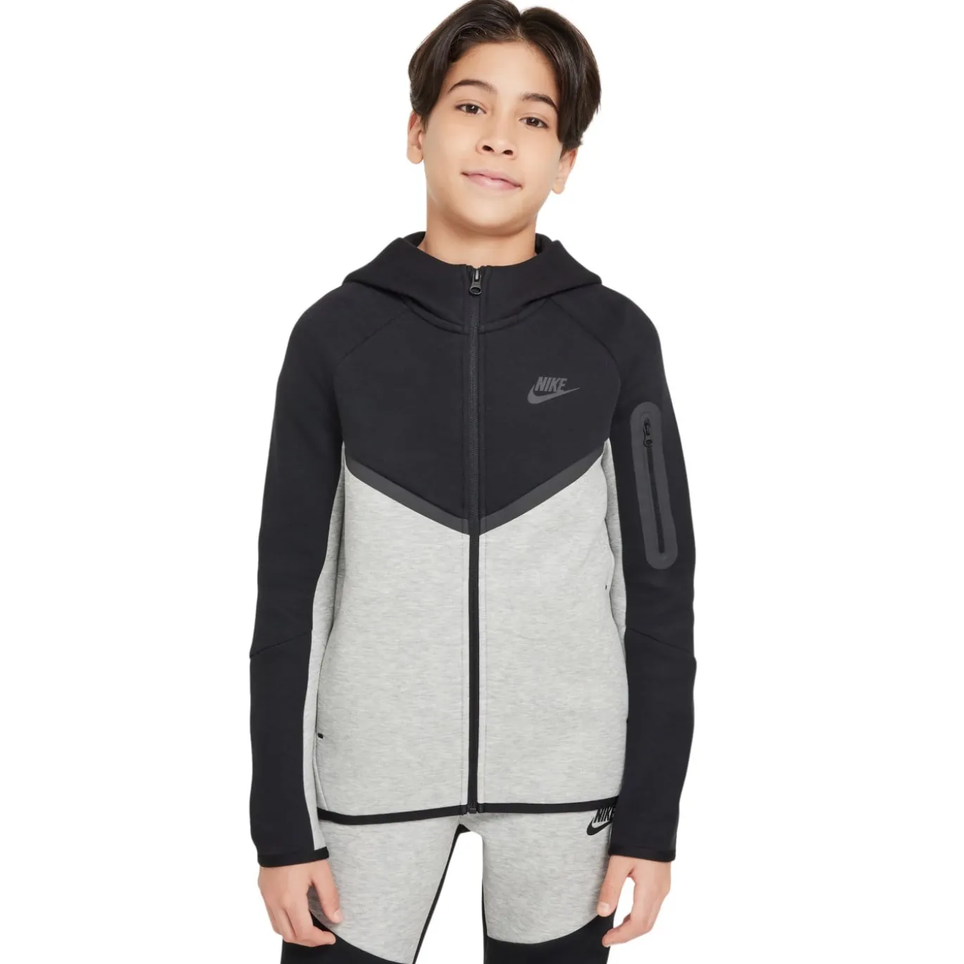 Nike Tech Fleece Sportswear Vest Kids Zwart Lichtgrijs Antraciet