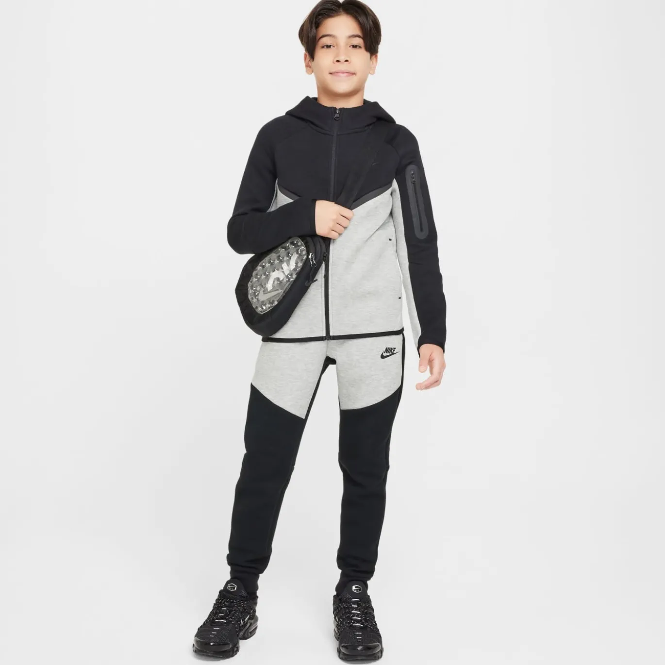 Nike Tech Fleece Sportswear Vest Kids Zwart Lichtgrijs Antraciet