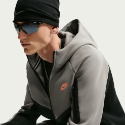 Nike Tech Fleece Sportswear Vest Donkergrijs Zwart Oranje