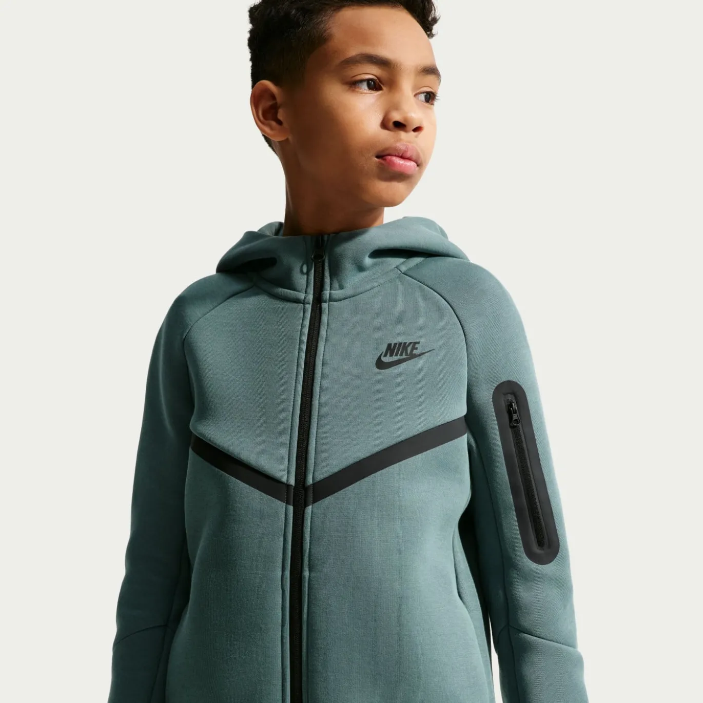 Nike Tech Fleece Sportswear Vest Kids Blauwgroen Zwart