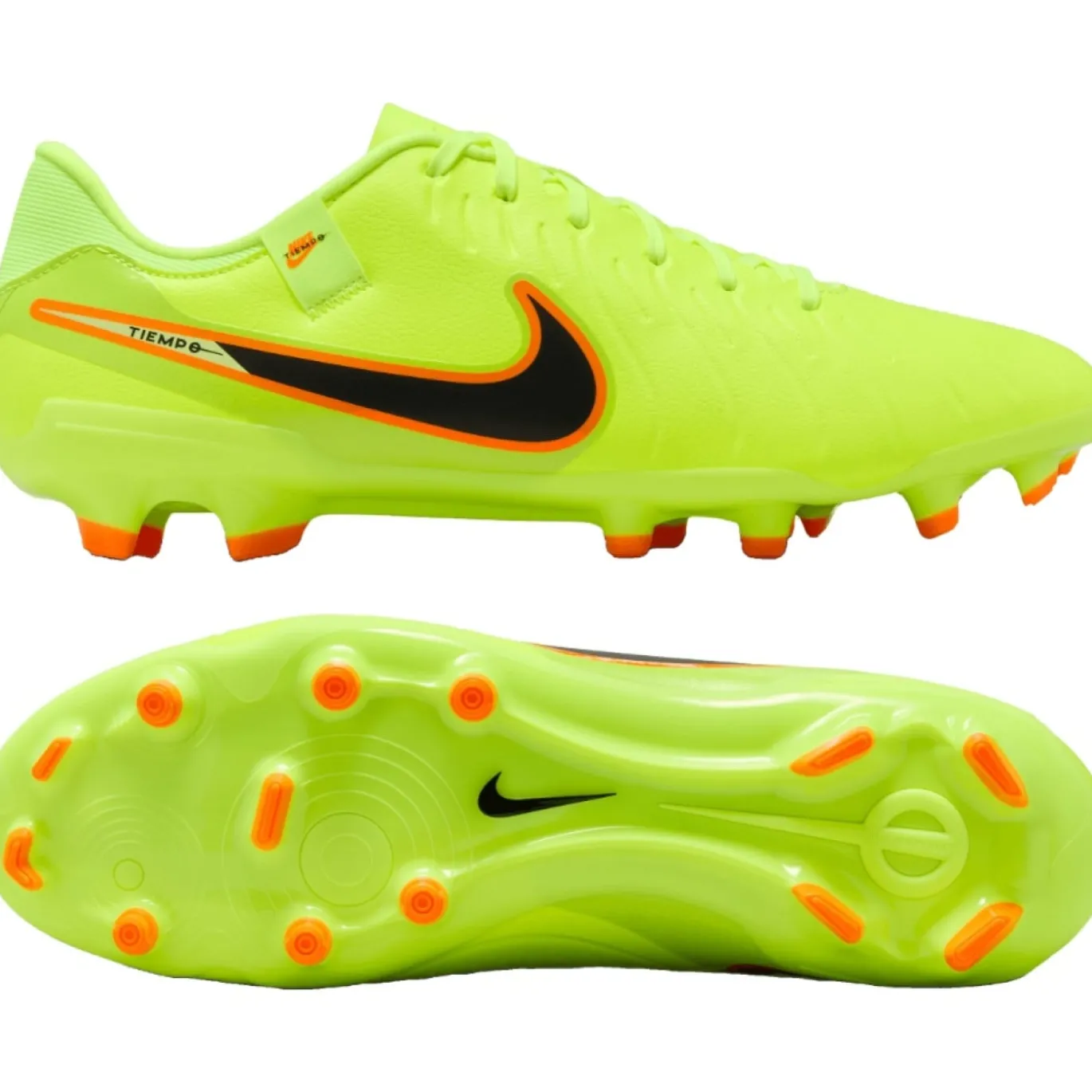 Nike Tiempo Legend 10 Academy Gras / Kunstgras Voetbalschoenen (MG) Neongeel Zwart Oranje
