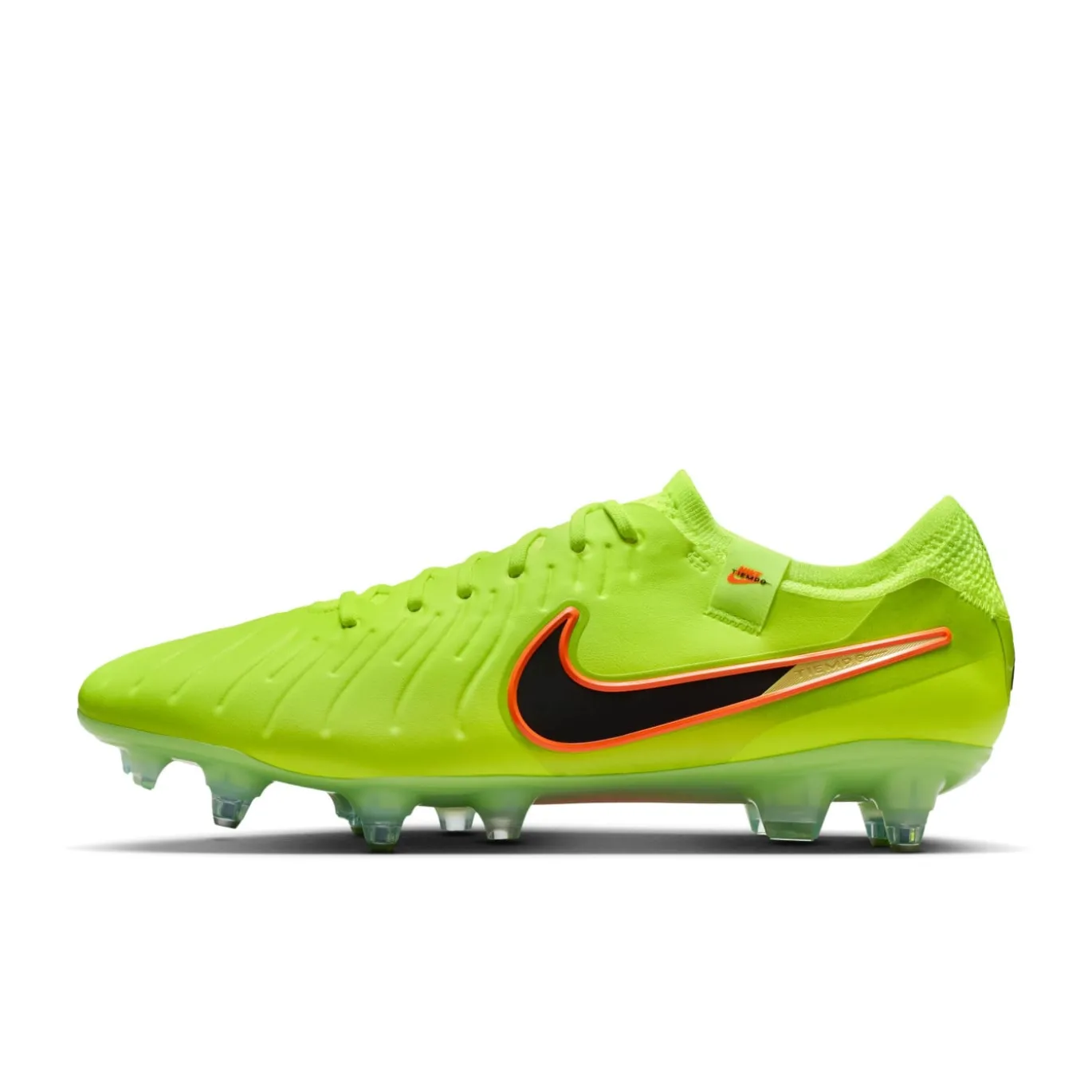 Nike Tiempo Legend 10 Elite IJzeren-Nop Voetbalschoenen (SG) Anti-Clog Neongeel Zwart Oranje