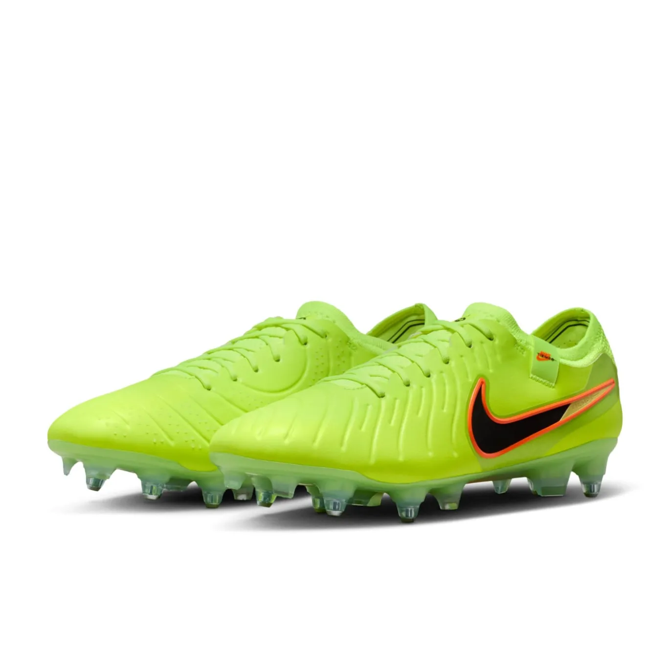 Nike Tiempo Legend 10 Elite IJzeren-Nop Voetbalschoenen (SG) Anti-Clog Neongeel Zwart Oranje