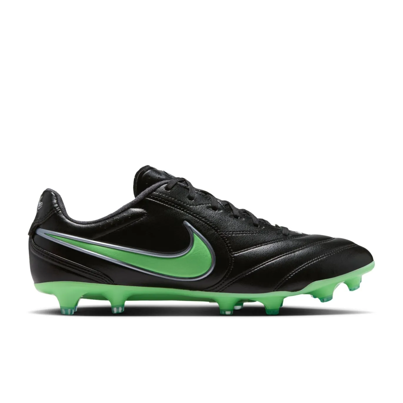 Nike Tiempo Ligera Pro Gras Voetbalschoenen (FG) Zwart Felgroen Zilvergrijs