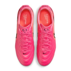 Nike Tiempo Ligera Pro Gras Voetbalschoenen (FG) Felroze Zwart