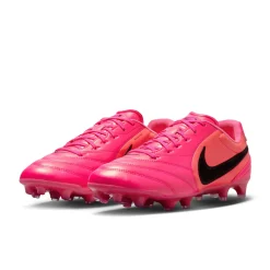 Nike Tiempo Ligera Pro Gras Voetbalschoenen (FG) Felroze Zwart