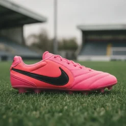 Nike Tiempo Ligera Pro Gras Voetbalschoenen (FG) Felroze Zwart