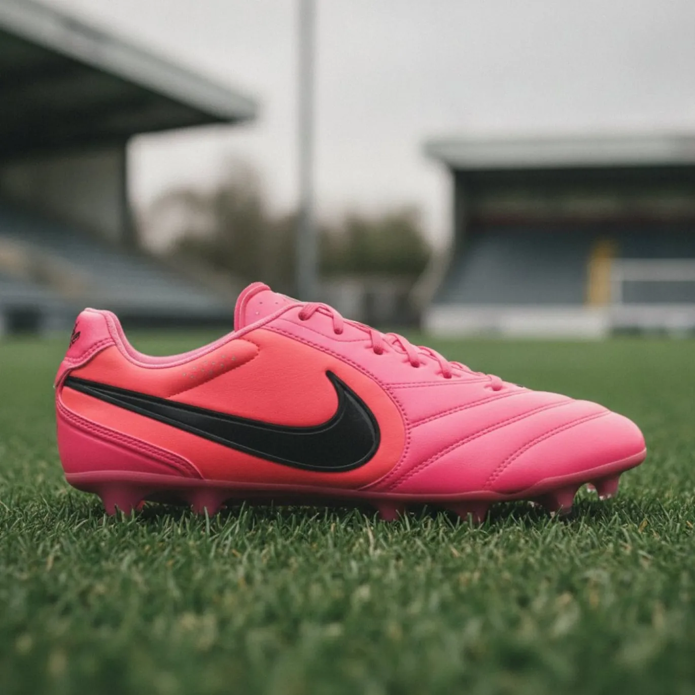 Nike Tiempo Ligera Pro Gras Voetbalschoenen (FG) Felroze Zwart