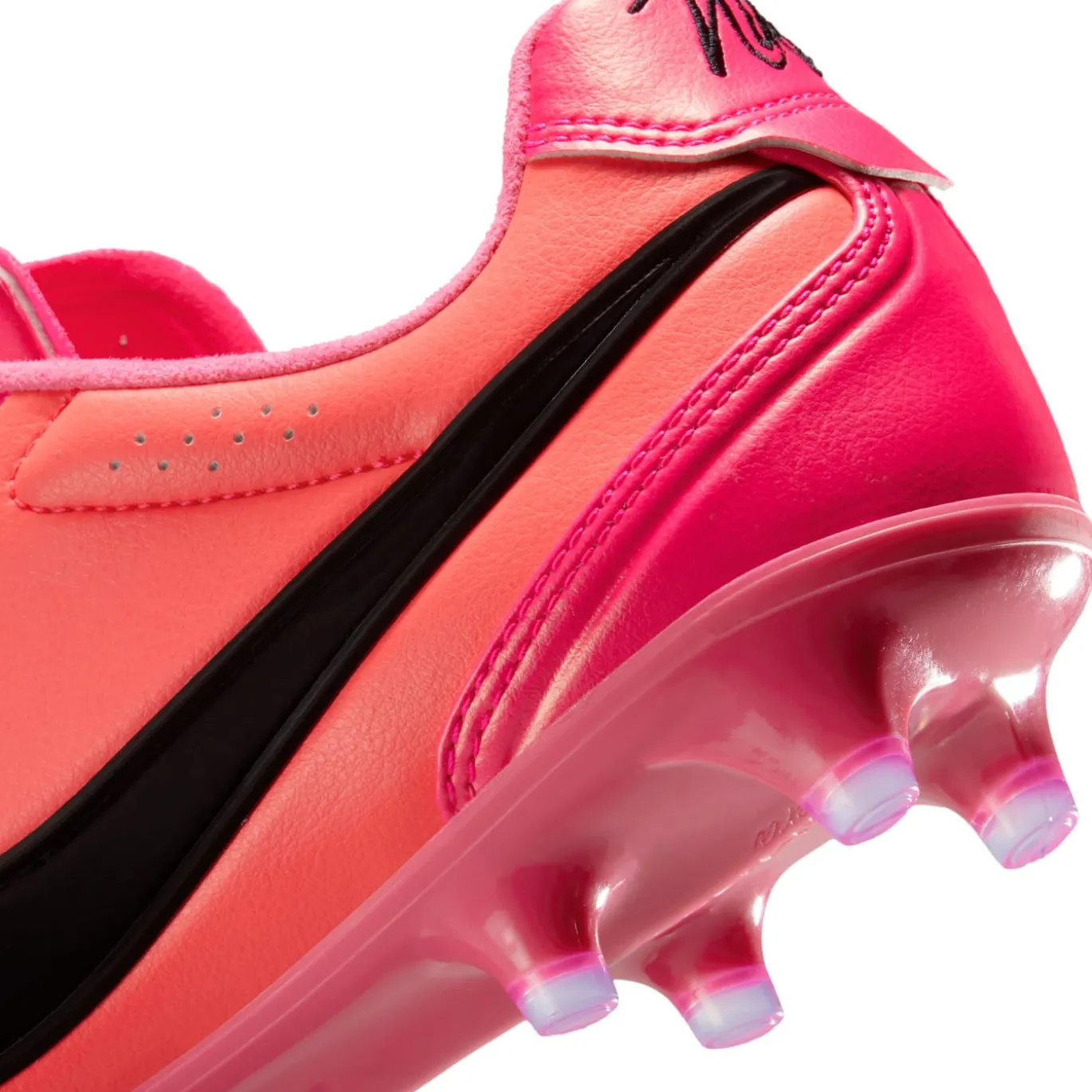 Nike Tiempo Ligera Pro Gras Voetbalschoenen (FG) Felroze Zwart