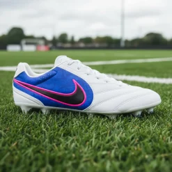 Nike Tiempo Ligera Pro Gras Voetbalschoenen (FG) Wit Blauw Felroze