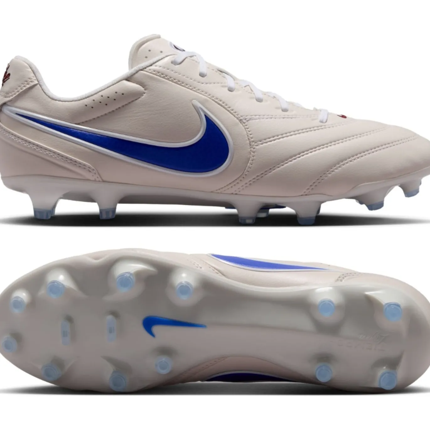 Nike Tiempo Ligera Pro Gras Voetbalschoenen (FG) Krijtwit Blauw Wit