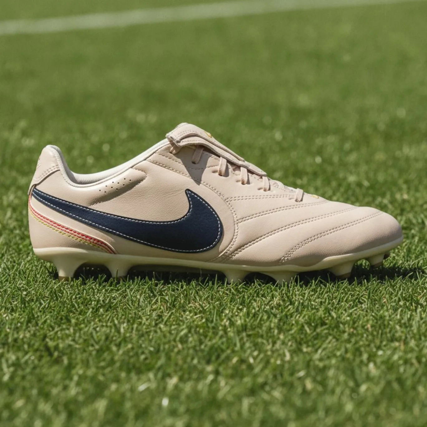 Nike Tiempo Ligera Pro Gras Voetbalschoenen (FG) Beige Zwart Goud