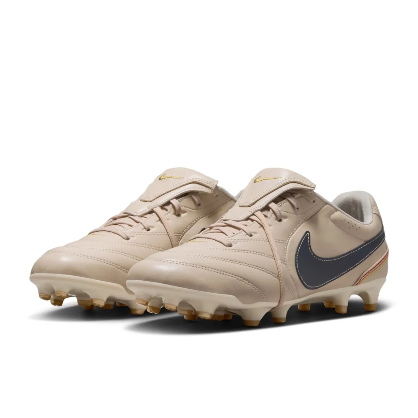 Nike Tiempo Ligera Pro Gras Voetbalschoenen (FG) Beige Zwart Goud