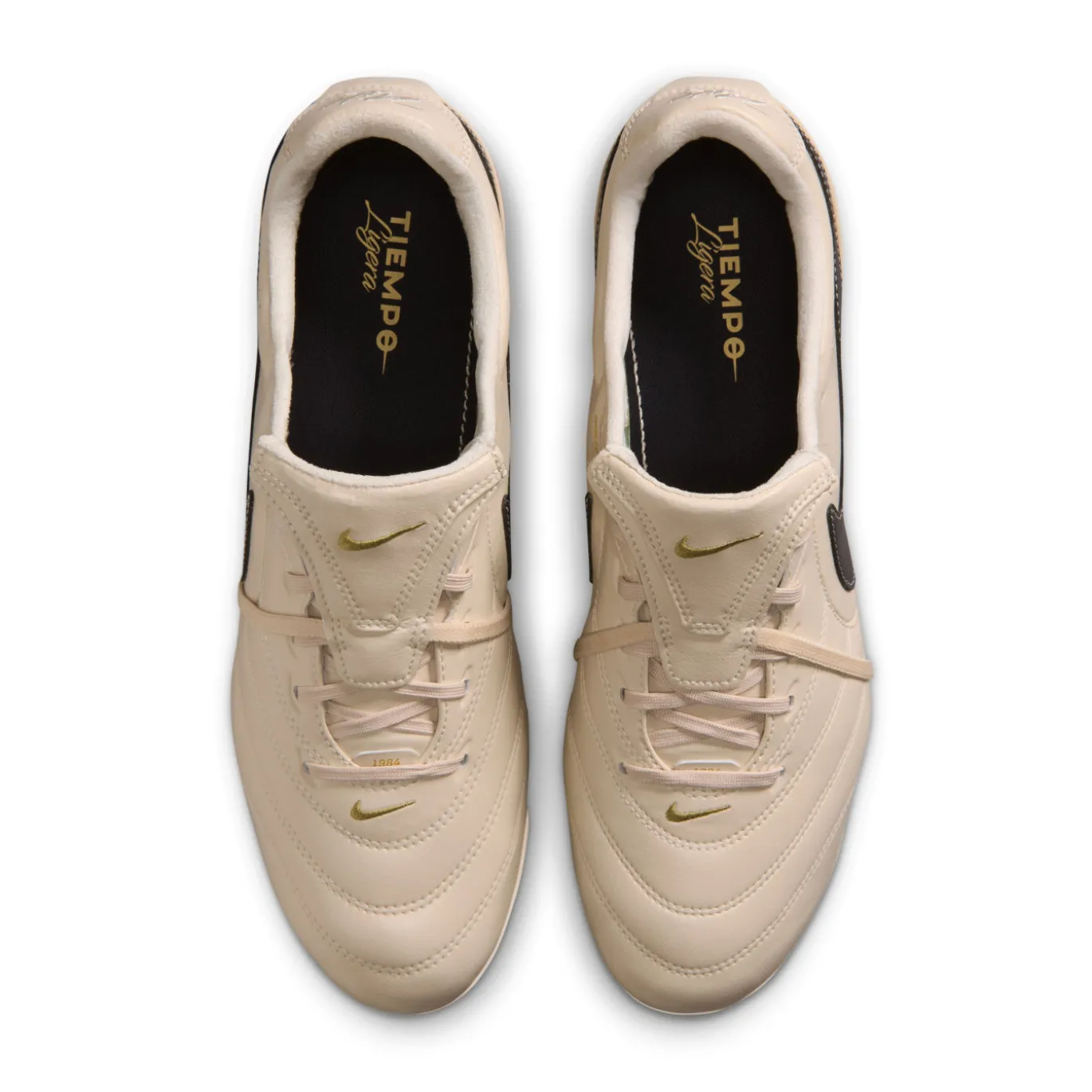 Nike Tiempo Ligera Pro Gras Voetbalschoenen (FG) Beige Zwart Goud