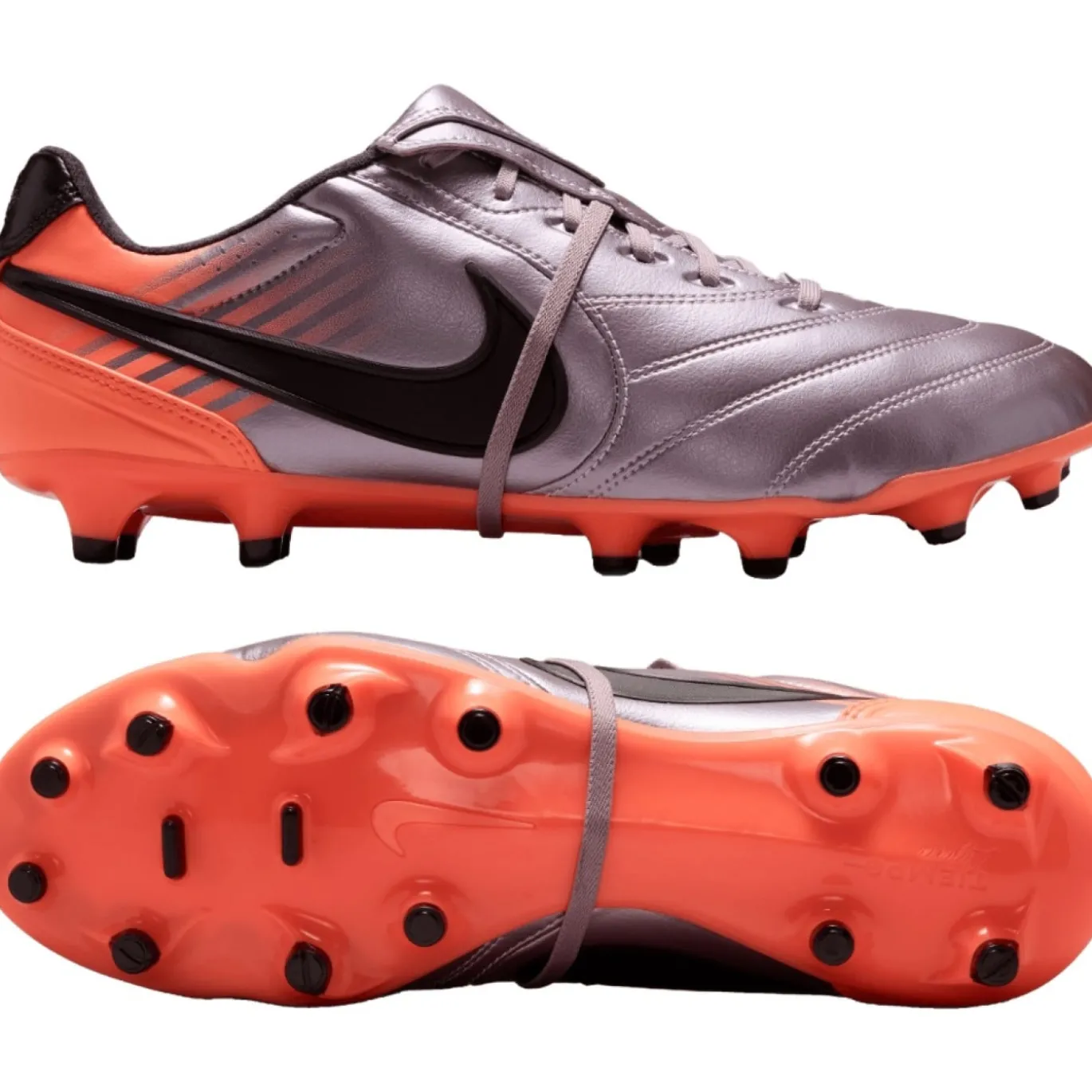 Nike Tiempo Ligera Pro Gras Voetbalschoenen (FG) Lichtpaars Oranje Zwart