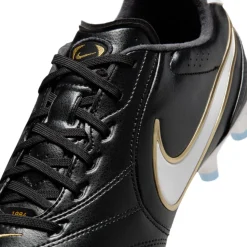 Nike Tiempo Ligera Pro Gras Voetbalschoenen (FG) Zwart Wit Goud