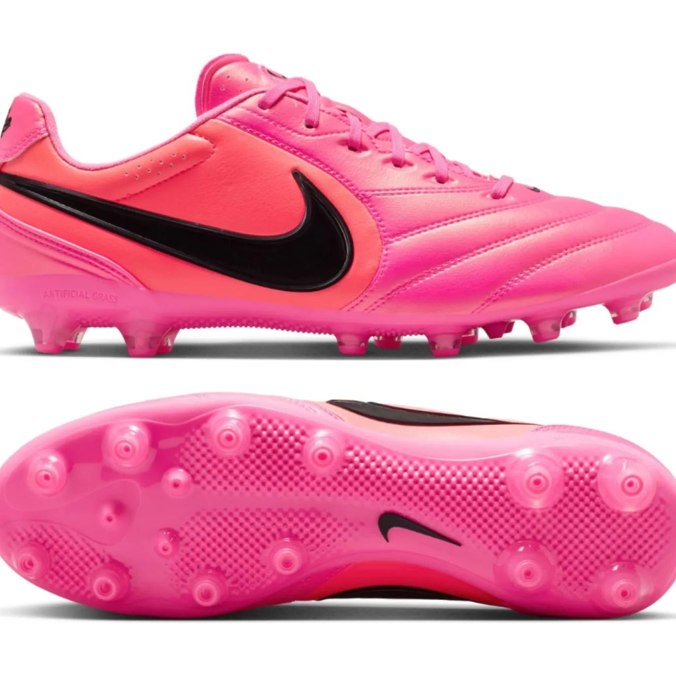 Nike Tiempo Ligera Pro Kunstgras Voetbalschoenen (AG) Felroze Zwart
