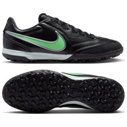 Nike Tiempo Ligera Pro Turf Voetbalschoenen (TF) Zwart Felgroen Zilvergrijs