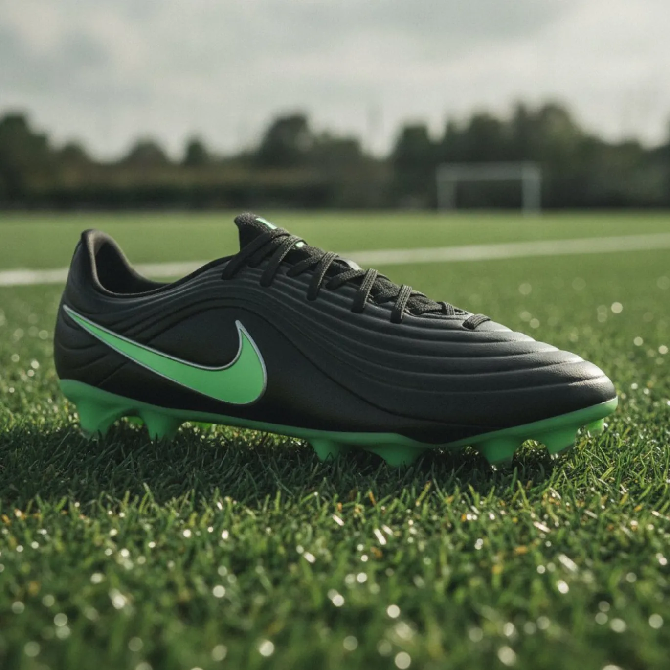 Nike Tiempo Maestro Academy Gras / Kunstgras Voetbalschoenen (MG) Zwart Felgroen Zilvergrijs
