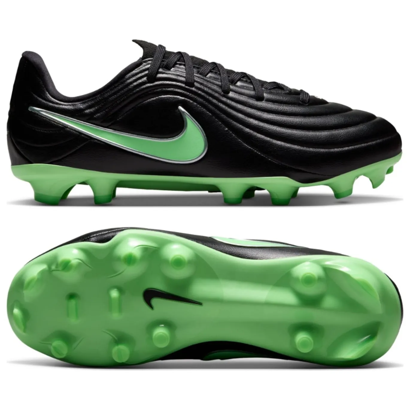 Nike Tiempo Maestro Academy Gras / Kunstgras Voetbalschoenen (MG) Kids Zwart Felgroen Zilvergrijs