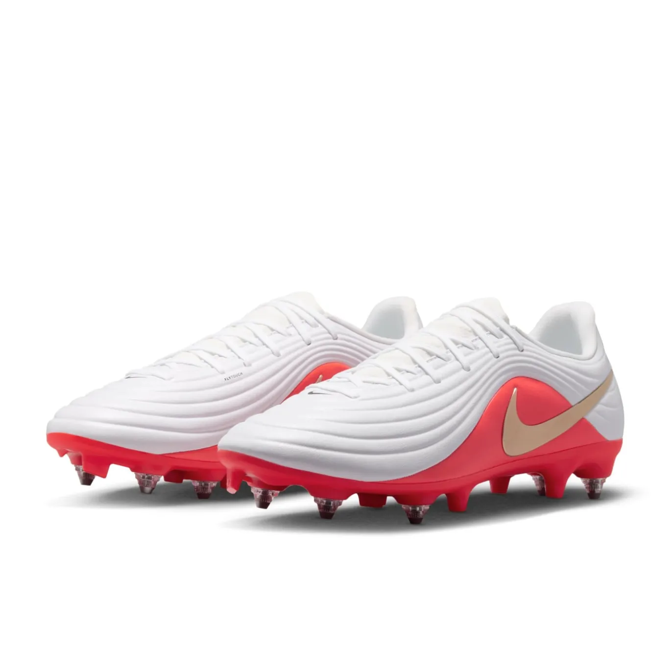 Nike Tiempo Maestro Academy IJzeren-Nop Voetbalschoenen (SG) Anti-Clog Wit Felrood Goud