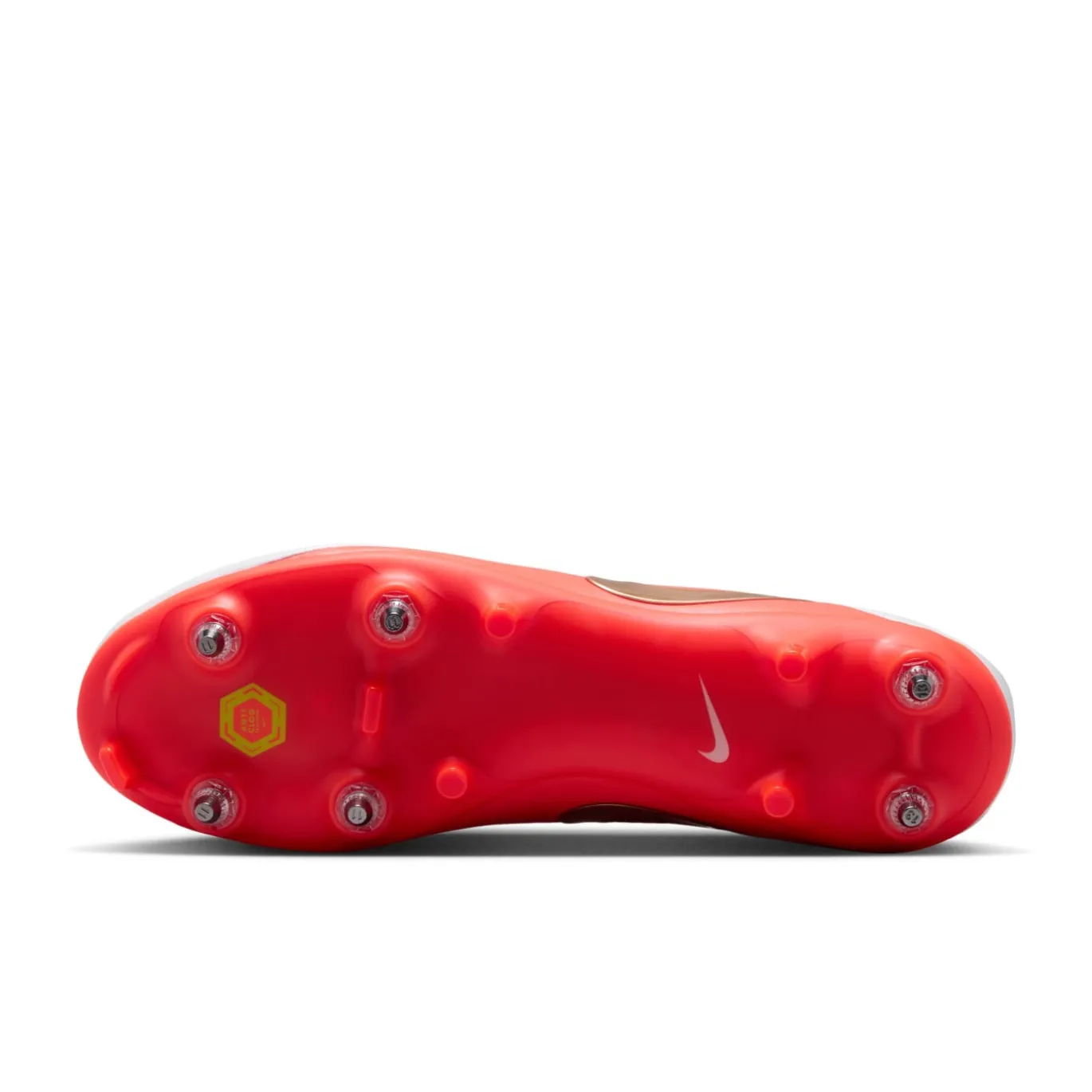Nike Tiempo Maestro Academy IJzeren-Nop Voetbalschoenen (SG) Anti-Clog Wit Felrood Goud