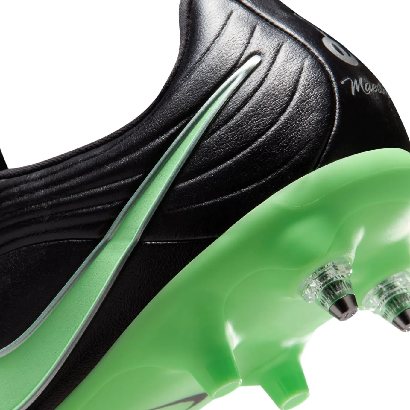 Nike Tiempo Maestro Academy IJzeren-Nop Voetbalschoenen (SG) Anti-Clog Zwart Felgroen Zilvergrijs