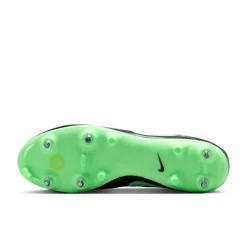 Nike Tiempo Maestro Academy IJzeren-Nop Voetbalschoenen (SG) Anti-Clog Zwart Felgroen Zilvergrijs