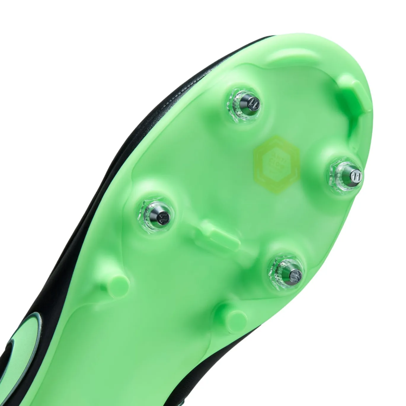Nike Tiempo Maestro Academy IJzeren-Nop Voetbalschoenen (SG) Anti-Clog Zwart Felgroen Zilvergrijs