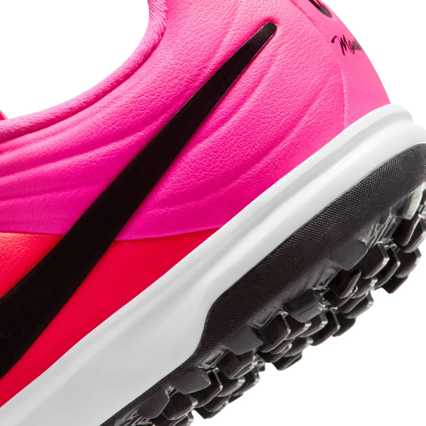 Nike Tiempo Maestro Academy Turf Voetbalschoenen (TF) Kids Felroze Zwart