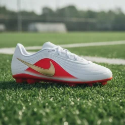 Nike Tiempo Maestro Club Gras / Kunstgras Voetbalschoenen (MG) Kids Wit Felrood Goud