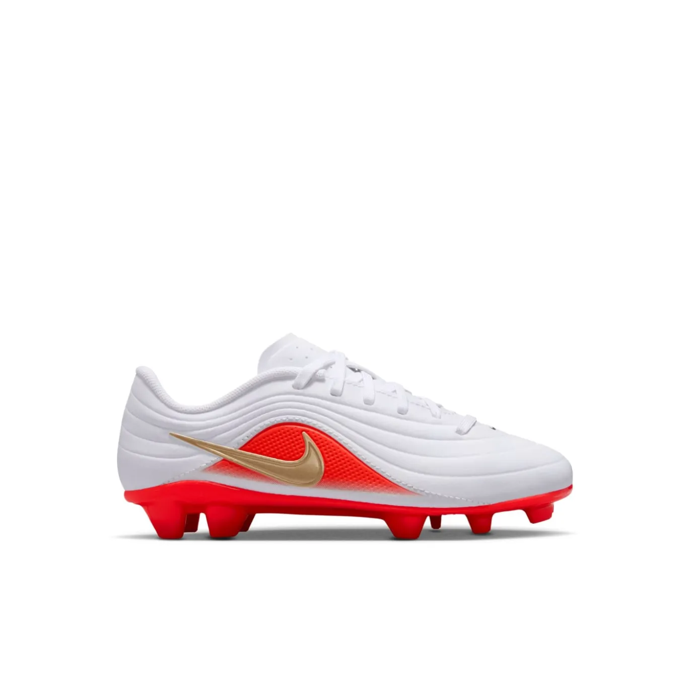 Nike Tiempo Maestro Club Gras / Kunstgras Voetbalschoenen (MG) Peuters/Kleuters Wit Felrood Goud