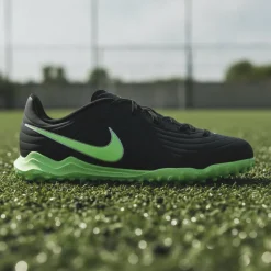 Nike Tiempo Maestro Club Turf Voetbalschoenen (TF) Kids Zwart Felgroen Zilvergrijs