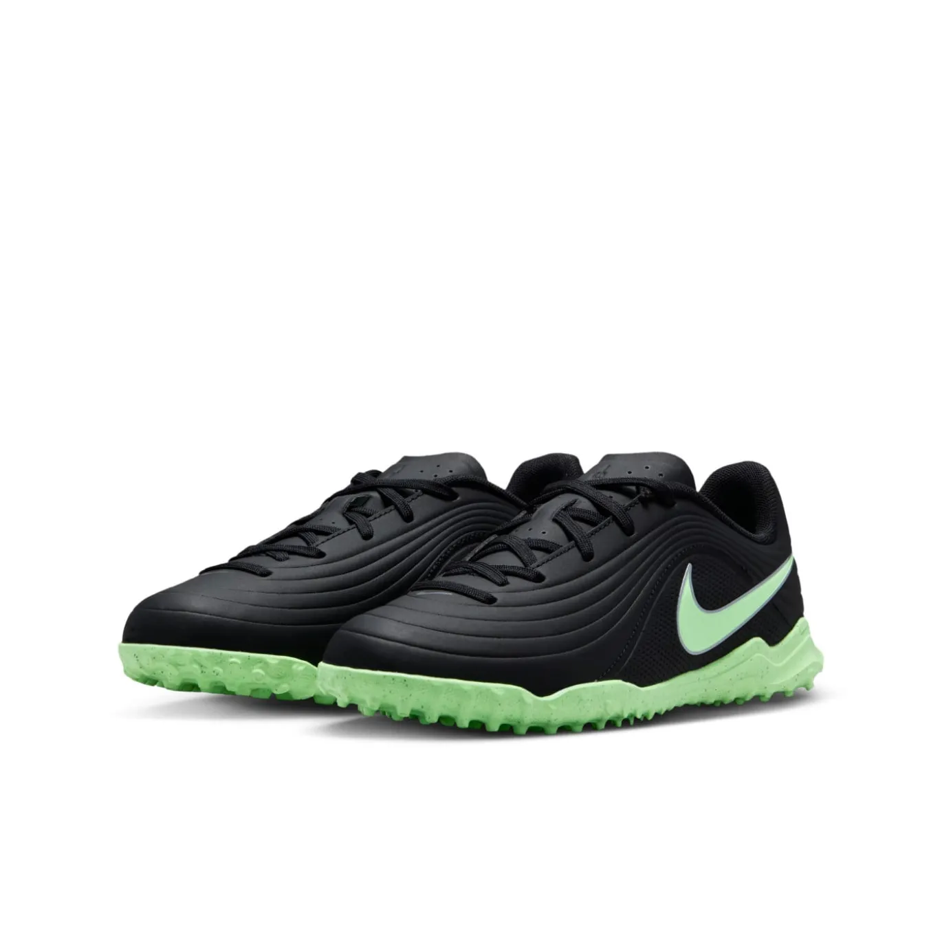 Nike Tiempo Maestro Club Turf Voetbalschoenen (TF) Kids Zwart Felgroen Zilvergrijs