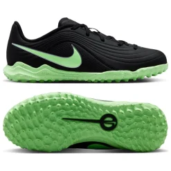 Nike Tiempo Maestro Club Turf Voetbalschoenen (TF) Kids Zwart Felgroen Zilvergrijs