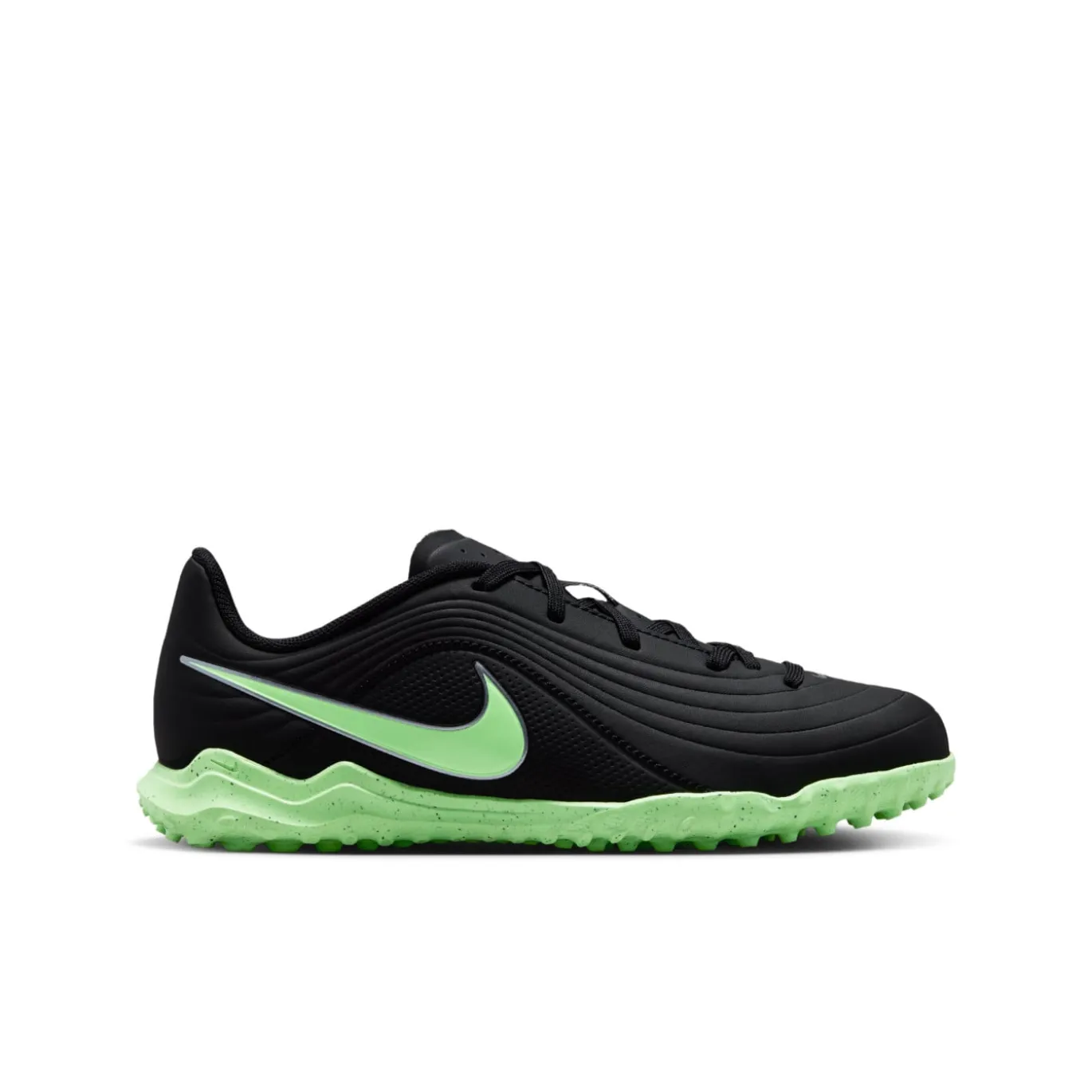 Nike Tiempo Maestro Club Turf Voetbalschoenen (TF) Kids Zwart Felgroen Zilvergrijs