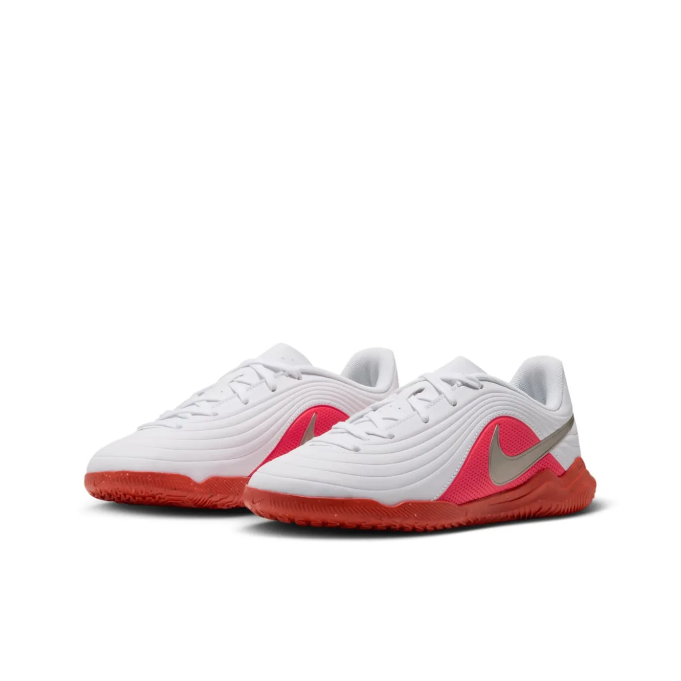 Nike Tiempo Maestro Club Zaalvoetbalschoenen (IN) Kids Wit Felrood Goud