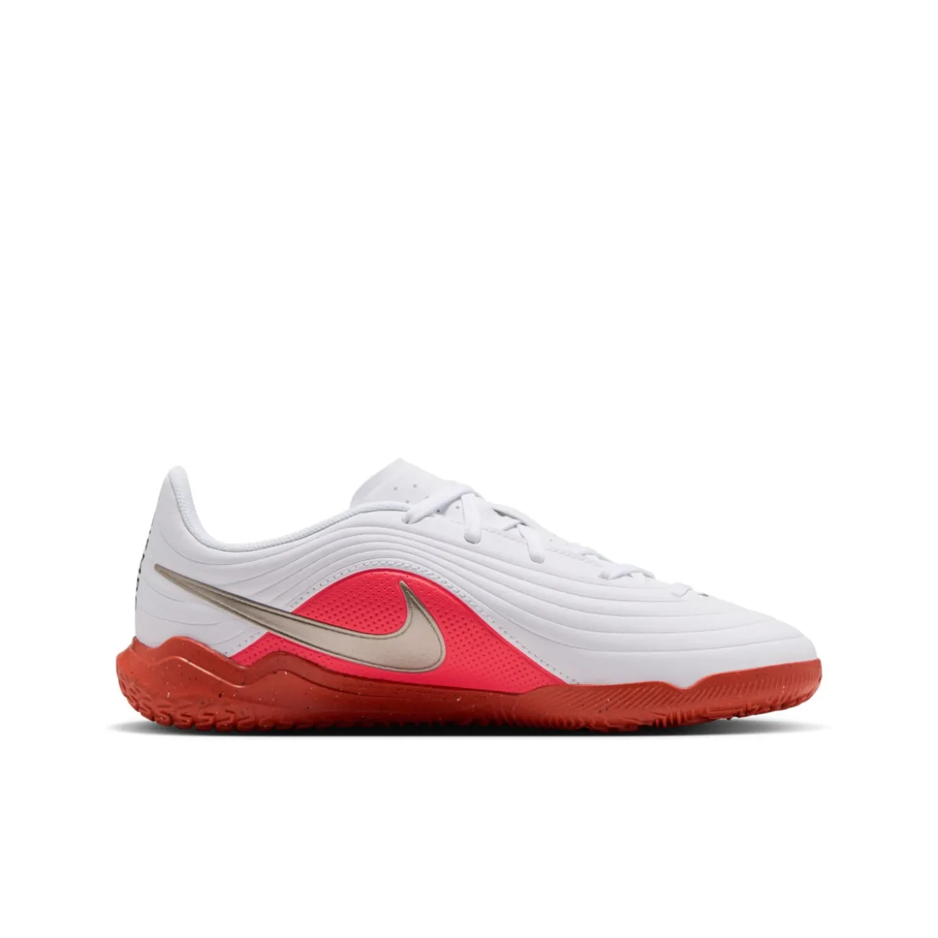 Nike Tiempo Maestro Club Zaalvoetbalschoenen (IN) Kids Wit Felrood Goud
