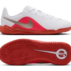 Nike Tiempo Maestro Club Zaalvoetbalschoenen (IN) Kids Wit Felrood Goud