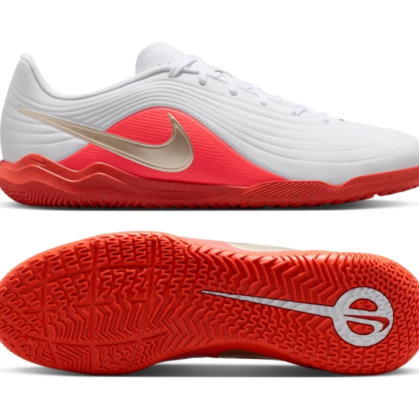 Nike Tiempo Maestro Club Zaalvoetbalschoenen (IN) Wit Felrood Goud