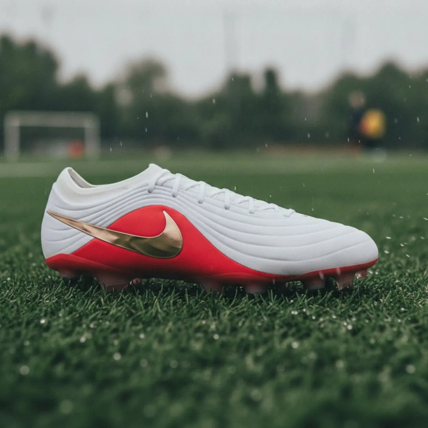 Nike Tiempo Maestro Elite IJzeren-Nop Voetbalschoenen (SG) Wit Felrood Goud