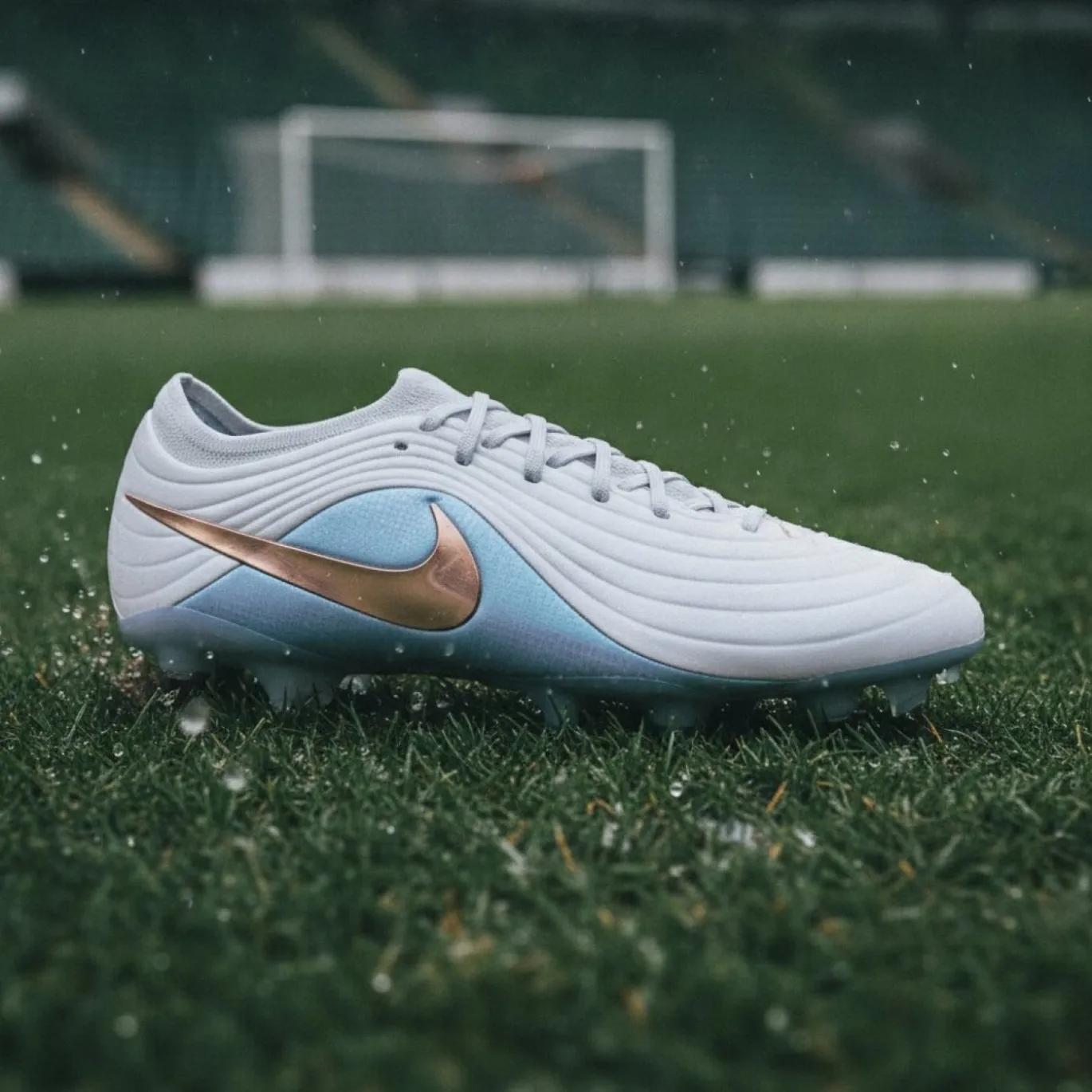 Nike Tiempo Maestro LV8 Elite IJzeren-Nop Voetbalschoenen (SG) Lichtblauw Paarsblauw Brons