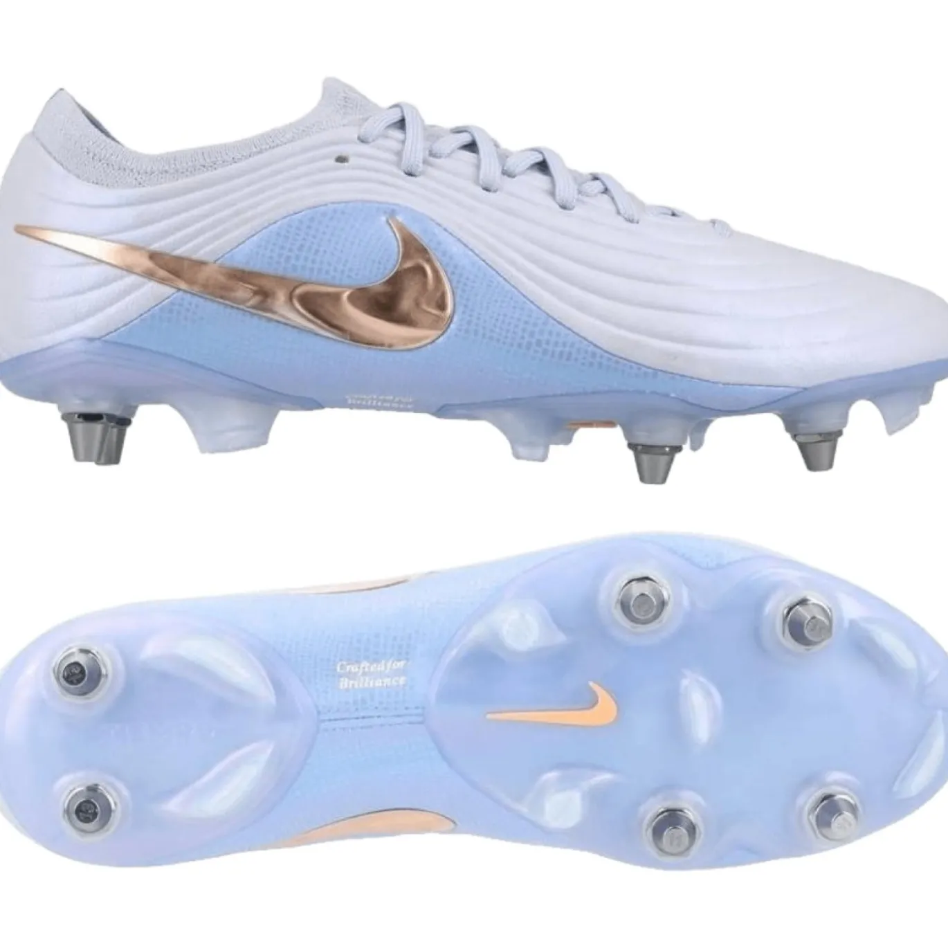 Nike Tiempo Maestro LV8 Elite IJzeren-Nop Voetbalschoenen (SG) Lichtblauw Paarsblauw Brons