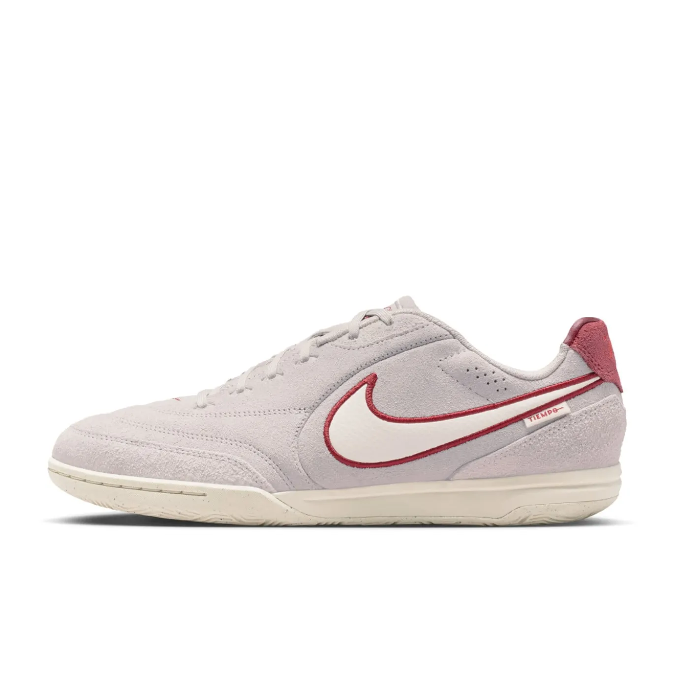 Nike Tiempo Streetgato Premium Straatvoetbalschoenen Grijs Wit Bordeauxrood
