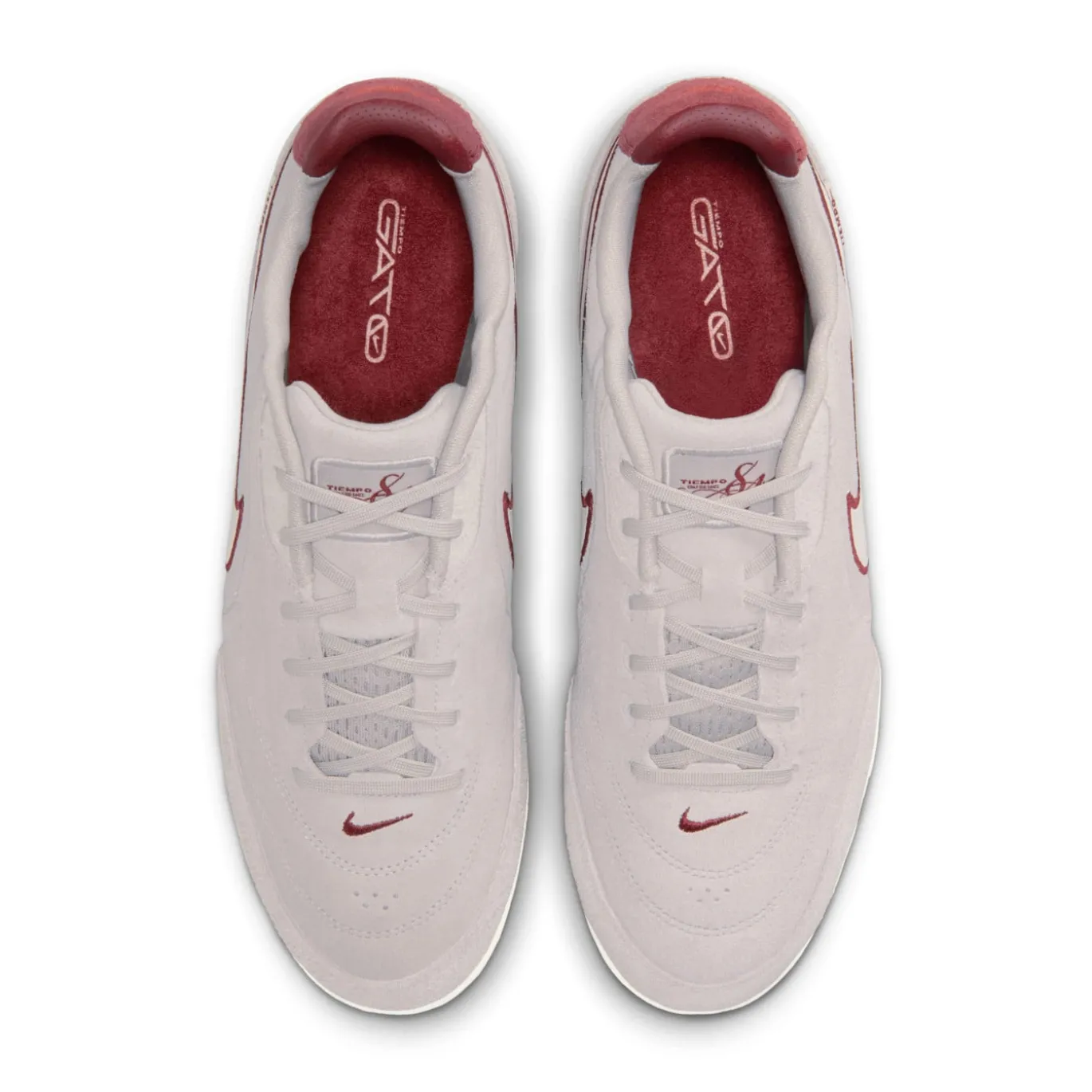 Nike Tiempo Streetgato Premium Straatvoetbalschoenen Grijs Wit Bordeauxrood