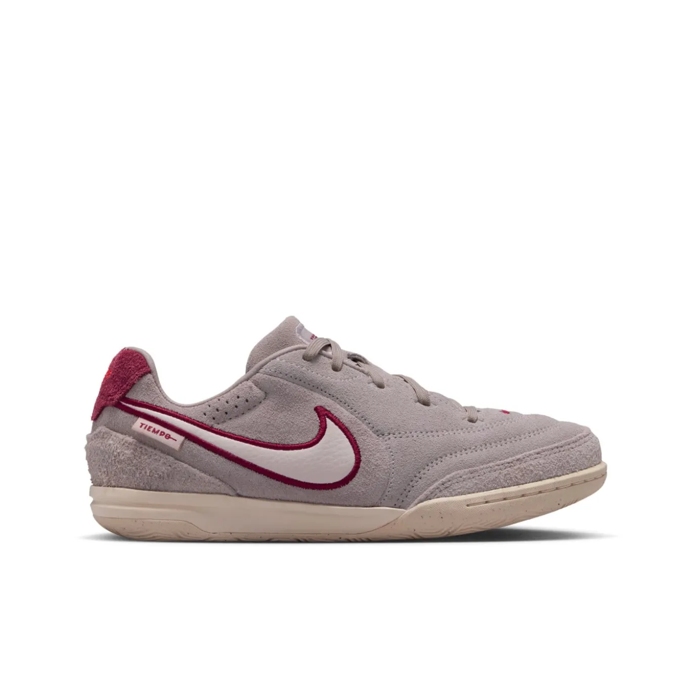 Nike Tiempo Streetgato Premium Straatvoetbalschoenen Kids Grijs Wit Bordeauxrood