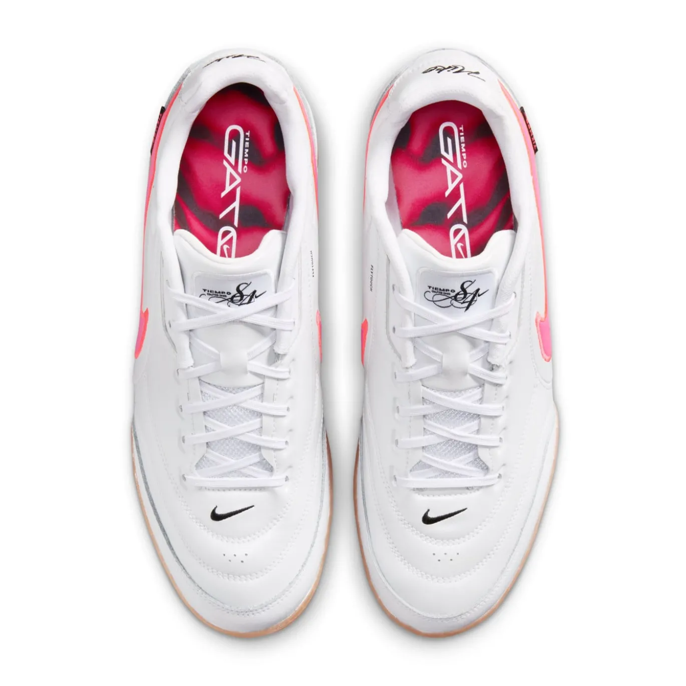Nike Tiempo Streetgato Premium Straatvoetbalschoenen Wit Felroze Zwart
