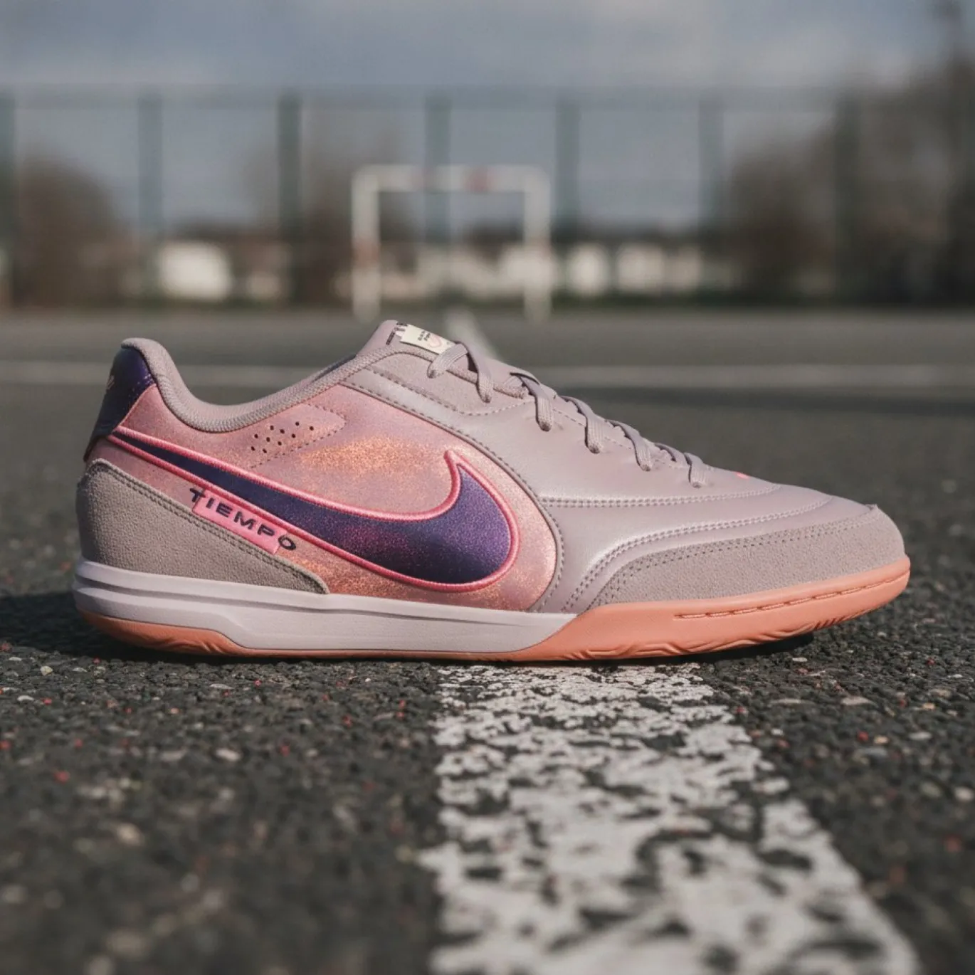 Nike Tiempo Streetgato Straatvoetbalschoenen Lichtpaars Paars Roze