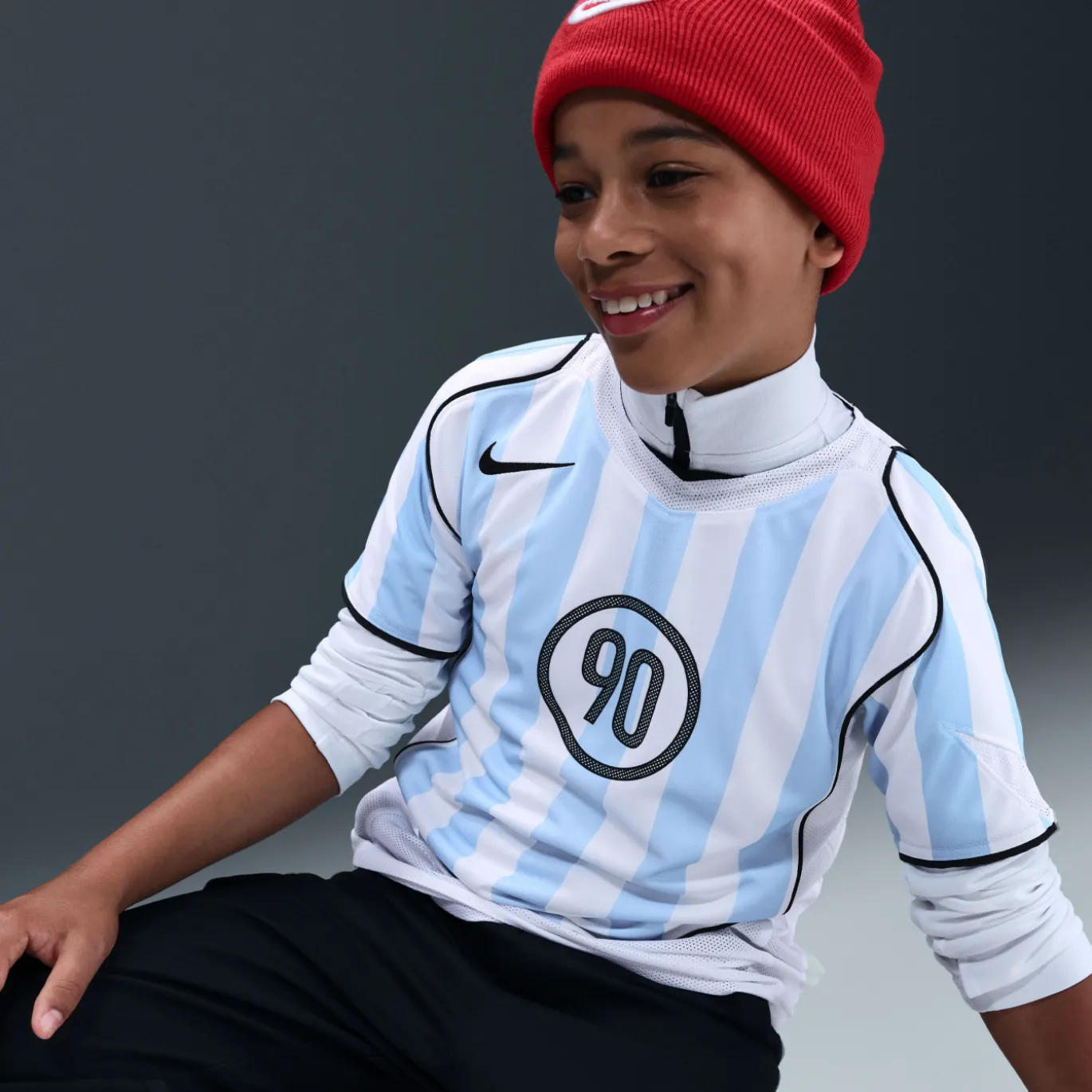 Nike Total 90 Trainingsshirt Kids Wit Lichtblauw Zwart